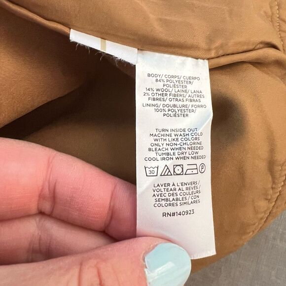 Loft camel gold button detail mini skirt size 14 - Picture 6 of 8